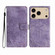 iPhone 17 Pro Skin-feel Embossed Butterfly Leather Phone Case - Purple