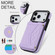 iPhone 17 Pro Splicing Rhombic Texture Card Bag Phone Case with Long Lanyard - Purple