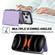 iPhone 17 Pro Splicing Rhombic Texture Card Bag Phone Case with Long Lanyard - Purple