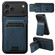 iPhone 17 Pro Suteni H02 Litchi Leather Card Wallet Stand Back Phone Case - Blue