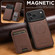 iPhone 17 Pro Suteni H18 Cross Grain MagSafe Wallet Leather Phone Case - Brown