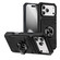 iPhone 17 Pro TPU+PC Shockproof Card Phone Case with Metal Ring Holder - Black