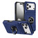iPhone 17 Pro TPU+PC Shockproof Card Phone Case with Metal Ring Holder - Blue