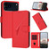 iPhone 17 Pro Triangle Pattern Buckle Clasp Leather Phone Case - Red