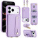 iPhone 17 Pro Wristband Vertical Flip Wallet Back Cover Phone Case with Long Lanyard - Purple