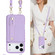 iPhone 17 Pro Wristband Vertical Flip Wallet Back Cover Phone Case with Long Lanyard - Purple