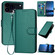 iPhone 17 Pro YX0070 Carbon Fiber Buckle Leather Phone Case with Lanyard - Dark Green