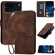iPhone 17 Pro YX0080 Grid Butterfly Embossed Pattern Flip Leather Phone Case with Lanyard - Coffee