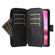 iPhone 17 9 Card Slots Zipper Wallet Bag Leather Phone Case - Black