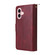 iPhone 17 9 Card Slots Zipper Wallet Bag Leather Phone Case - Wine Red