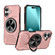 iPhone 17 Alloy Rotating Holder MagSafe Shockproof Phone Case - Rose Gold