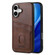 iPhone 17 AZNS K1 Series Card Slot Business Phone Case - Brown