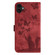 iPhone 17 Butterfly Cat Embossing Flip Leather Phone Case - Red