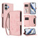 iPhone 17 Butterfly Love Flower Multi-card Zipper Wallet Leather Phone Case - Pink