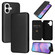 iPhone 17 Carbon Fiber Texture Flip Leather Phone Case - Black