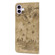 iPhone 17 Cartoon Sakura Cat Embossed Leather Phone Case - Brown
