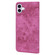 iPhone 17 Cartoon Sakura Cat Embossed Leather Phone Case - Rose Red