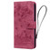iPhone 17 Cartoon Sakura Cat Embossed Leather Phone Case - Wine Red