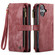 iPhone 17 CaseMe C30 Card Slots Zipper Wallet Leather Phone Case - Red