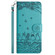 iPhone 17 Cat Embossing Pattern Leather Phone Case with Lanyard - Blue