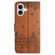 iPhone 17 Cat Embossing Pattern Leather Phone Case with Lanyard - Brown
