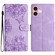 iPhone 17 Cherry Blossom Butterfly Skin Feel Embossed PU Phone Case - Purple