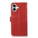 iPhone 17 Crazy Horse Top Layer Cowhide Leather Phone Case - Red