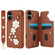 iPhone 17 Crossbody Flower Pattern Leather Phone Case - Brown