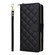 iPhone 17 Crossbody Rhombic Zipper Tower Buckle Leather Phone Case with Lanyard - Black