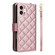 iPhone 17 Crossbody Rhombic Zipper Tower Buckle Leather Phone Case with Lanyard - Rose Gold