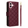 iPhone 17 Crossbody Rhombic Zipper Tower Buckle Leather Phone Case with Lanyard - Wine Red