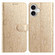 iPhone 17 Daisy Embossed Leather Phone Case - Gold