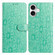 iPhone 17 Daisy Embossed Leather Phone Case - Green