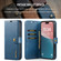 iPhone 17 DG.MING Crazy Horse Texture Detachable Magnetic Leather Phone Case - Blue