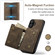 iPhone 17 DG.MING M1 Series 3-Fold Multi Card Wallet Leather Phone Case - Coffee