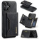 iPhone 17 DG.MING M2 Series 3-Fold Card Bag Wallet Leather Phone Case - Black