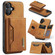 iPhone 17 DG.MING M2 Series 3-Fold Card Bag Wallet Leather Phone Case - Brown