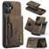 iPhone 17 DG.MING M2 Series 3-Fold Card Bag Wallet Leather Phone Case - Coffee
