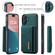 iPhone 17 DG.MING M2 Series 3-Fold Card Bag Wallet Leather Phone Case - Green