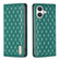 iPhone 17 Diamond Lattice Magnetic Leather Flip Phone Case - Green