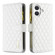 iPhone 17 Diamond Lattice Zipper Wallet Leather Flip Phone Case - White