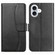 iPhone 17 Dual-Folded S-shape Leather Phone Case - Black