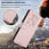 iPhone 17 Embossed Heart Cat Leather Phone Case with Hand Strap - Pink