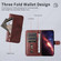 iPhone 17 Fashion Calf Texture Zipper Leather Phone Case - Brown