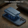 iPhone 17 Fierre Shann Oil Wax Cow Leather Card Holder Back Phone Case - Blue