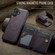 iPhone 17 Fierre Shann Oil Wax Cow Leather Card Holder Back Phone Case - Purple