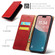 iPhone 17 Fierre Shann PU Genuine Leather Texture Phone Case - Red