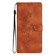 iPhone 17 Flower Butterfly Embossing Pattern Leather Phone Case - Brown