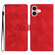 iPhone 17 Flower Butterfly Embossing Pattern Leather Phone Case - Red
