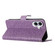 iPhone 17 Flower Embossed Leather Phone Case - Purple
